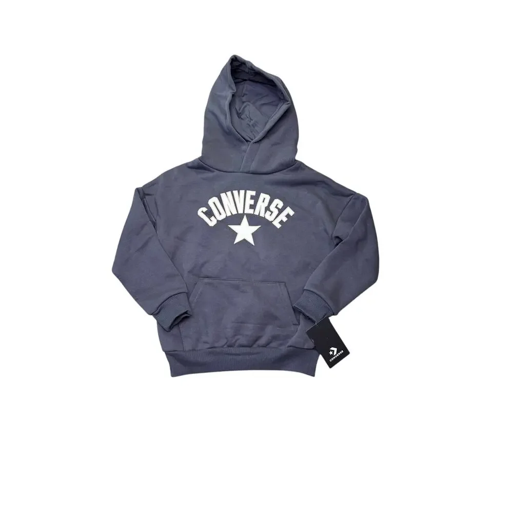 Converse Boys Gray Pullover Hoodie Sweatshirt Logo Pocket Size 6 NWT Youth